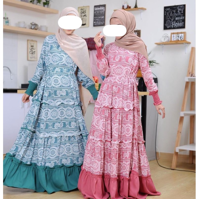 Gamis daily home dress TRZ preloved dress second pl muslimah syar'i Maxy umbrella