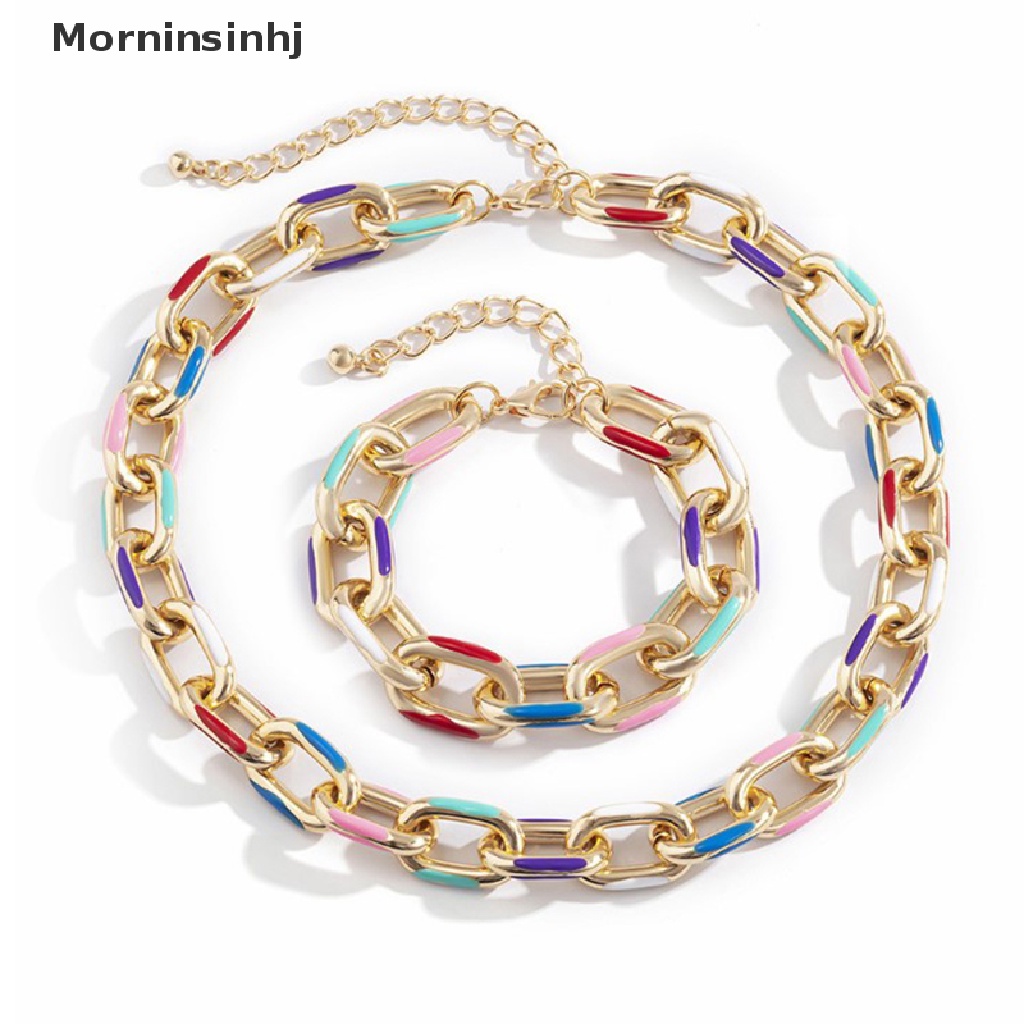 Mornin Fashion Seksi Rantai Chokers Besar Multicolor Kuba Rantai Liontin Kalung Menawan Wanita Perhiasan id