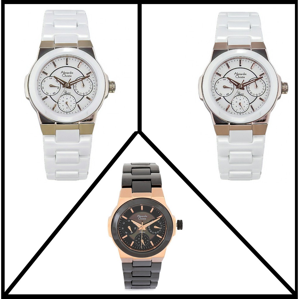 Jam Tangan Original Alexandre Christie AC 2224 Keramik Garansi 1 Tahun Resmi International