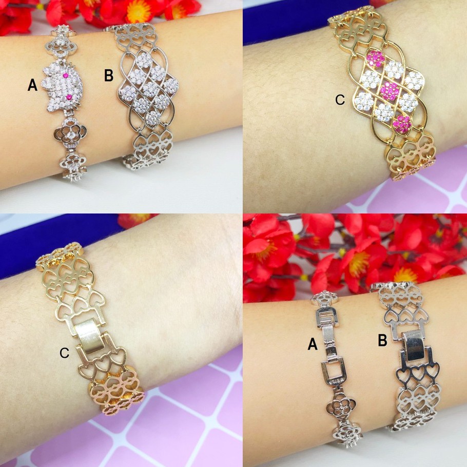 Gelang Rantai Meili Meilyn Rantai Warna Silver Lapis Emas Putih - BB337