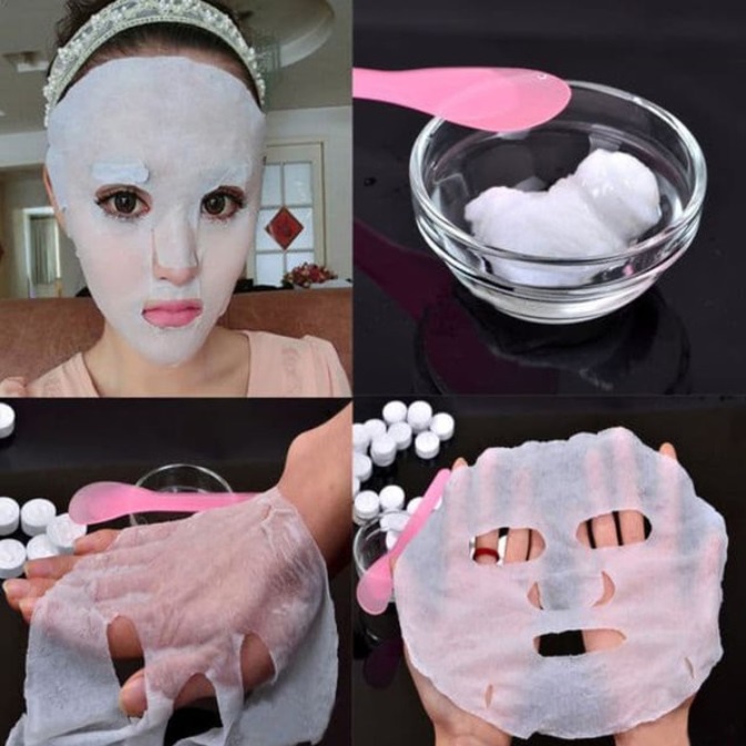 COD TERMURAH !!! 10 PCS COMPRESSED FACIAL MASK ORIGINAL / Masker Wajah Tablet Permen Compressed Facial Sheet Mask / Masker Wajah pemutih dan Glowing Masker Muka DIY Masker Wajah Organik Masker Wajah Korea Murah Skincare Alami Pria Wanita Anak Sekolah