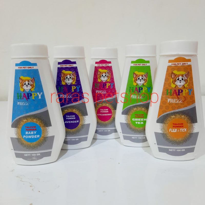 bedak kucing happy frezz cats talcum powder 100gr