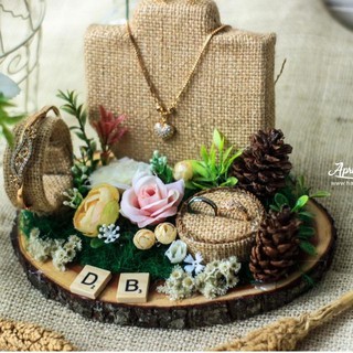 Original Kotak Perhiasan Kotak Cincin Slice Wood Original Kotak Perhiasan Kotak Cincin Slice Wood