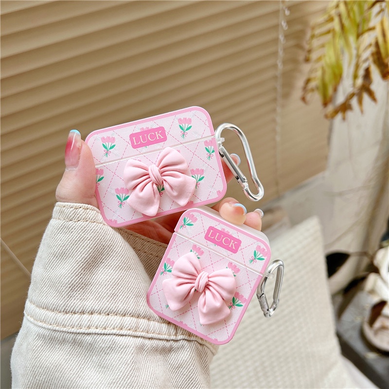 Casing Soft Case Silikon Motif Bunga Mawar 3D Untuk Airpods 1 / 2 / 3 Pro