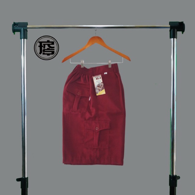 Celana merah pendek 6 kantong SD bahan polyester // seragam sekokah