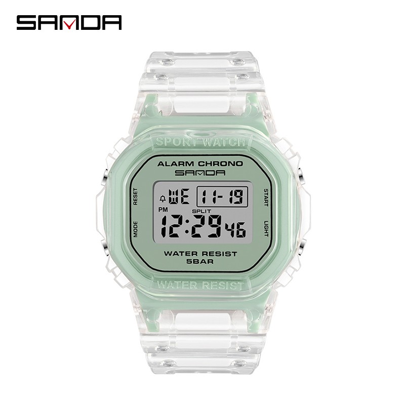 SANDA 2009 Jam Tangan Wanita Pria Digital Tali Rubber Chronograph Anti Air WATCHKITE WKOS