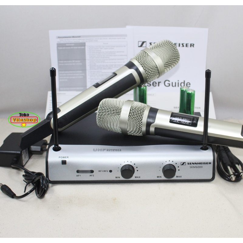 Microphone Wireless Sennheiser SKM-6000 Mic Werles 2 Handle Mik Karaoke