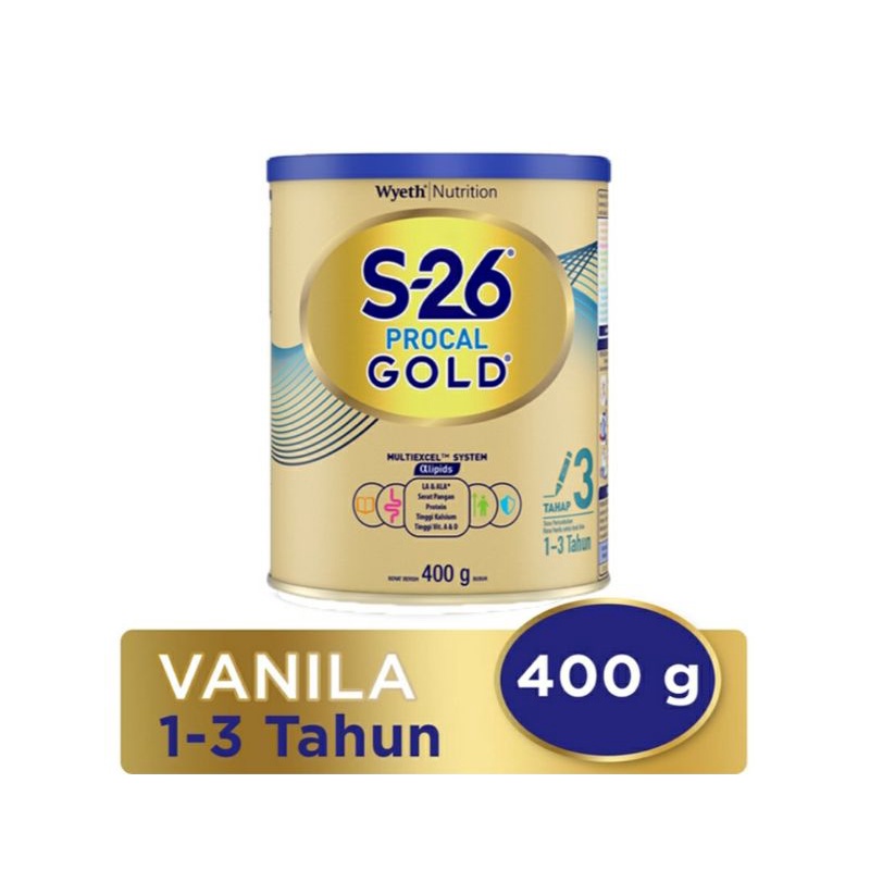 

S-26 Procal Gold Tahap 3 Susu Pertumbuhan Anak 1-3 Tahun Vanila 400 g