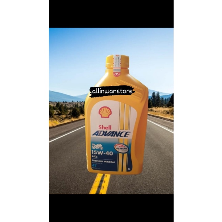 OLI SHELL ADVANCE AX5 4TAK 15W40 1L 1 Liter SPORT ASLI ORIGINAL