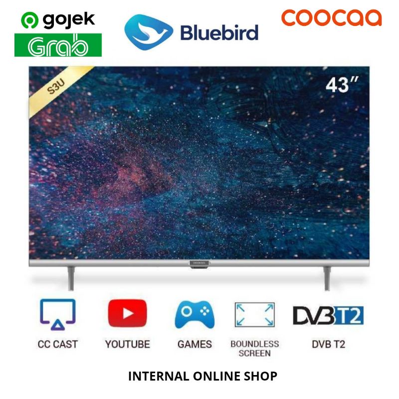 COOCAA 43S3U Smart TV 43 Inch Digital TV Garansi Resmi