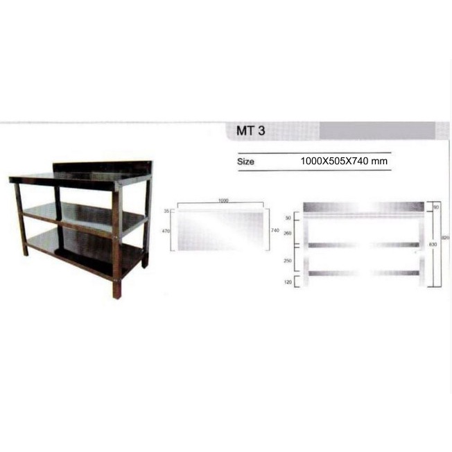 Meja Stainless Steel Metalco MT-3