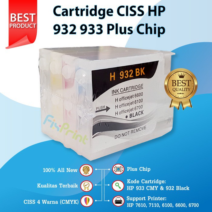 Cartridge CISS HP932 HP933 HP Officejet Pro Printer 7610 7110 6100 6600 6700 932 933