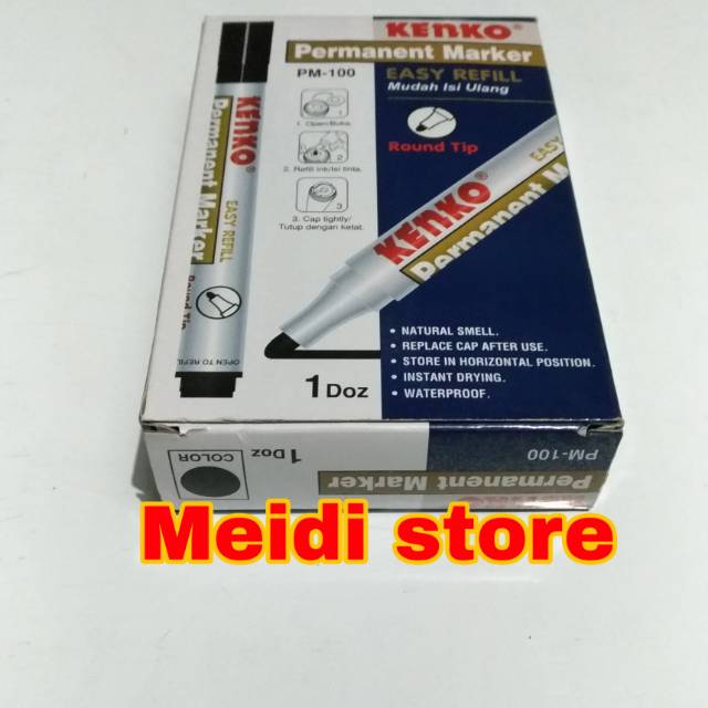 Spidol permanent besar/ Spidol hitam / Spidol kenko / Spidol besar PM-100