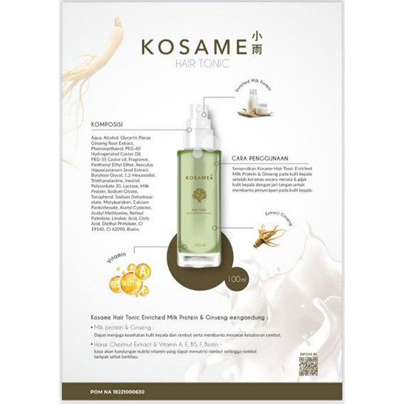 KOSAME-HAIR TONIC PENUMBUH RAMBUT-MISSFLOLAKS