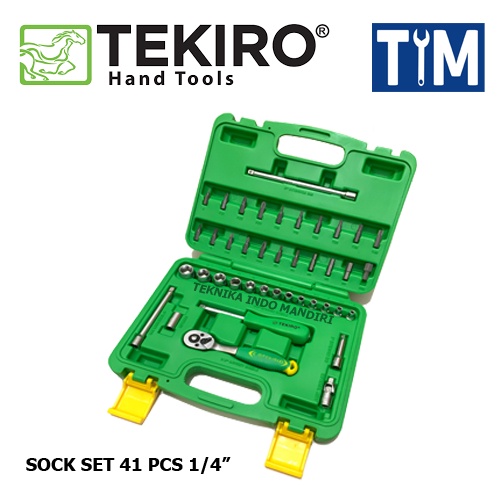 TEKIRO Sock Set 41 PCS 1/4&quot; ( 4 - 14 MM ) 6PT / Kunci Sok Set 41 PCS