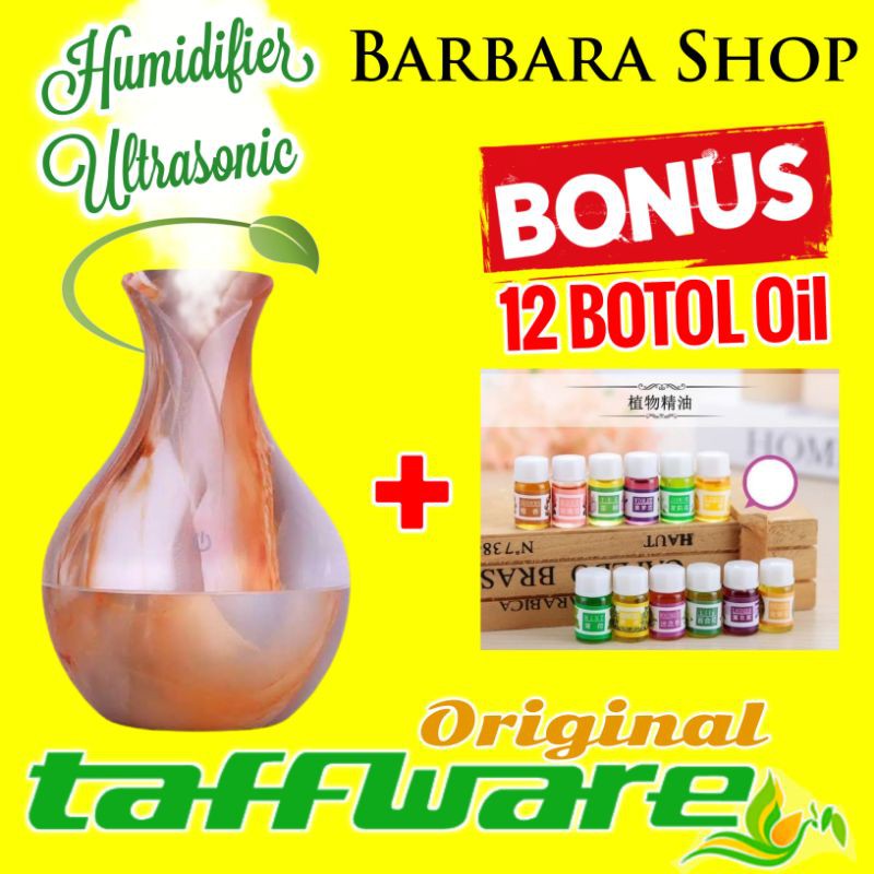 Humidifier Diffuser Aromaterapi Essential Oil Aromatherapy Disfuser Ultrasonic Pelembab Udara-Kuncup - Marble