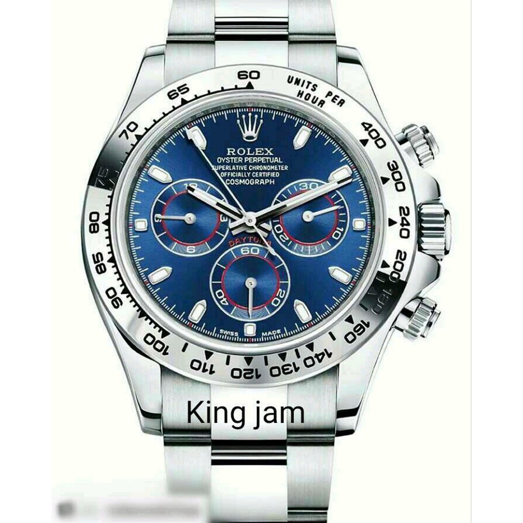 Promo Jam Tangan Pria Rolex Blue Cosmograph Super Grade AAA Design Original Berkualitas