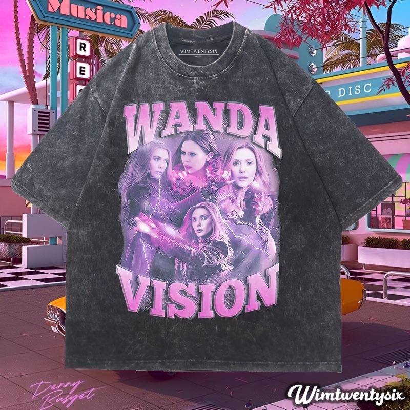 KAOS WANDA VISION WASHING VINTAGE TEE (OVERSIZE WASHED T-SHIRT)