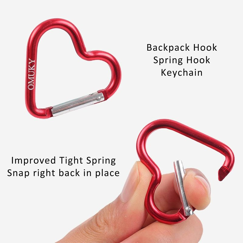 Carabiner Mini Multifungsi Bentuk Hati Bahan Aluminum Alloy Untuk Outdoor