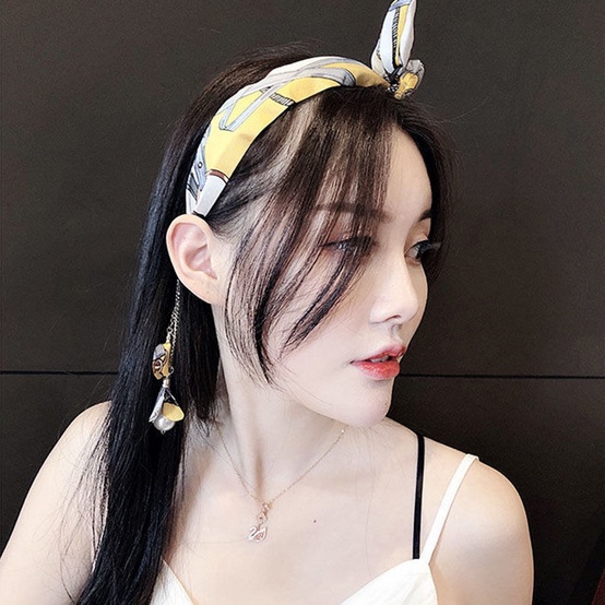 Bando Korea Perempuan Dewasa Pita Rumbai Hiasan Kristal Bandana Fashion Wanita Lucu Aksesoris Rambut fashion style korea Premium AK127