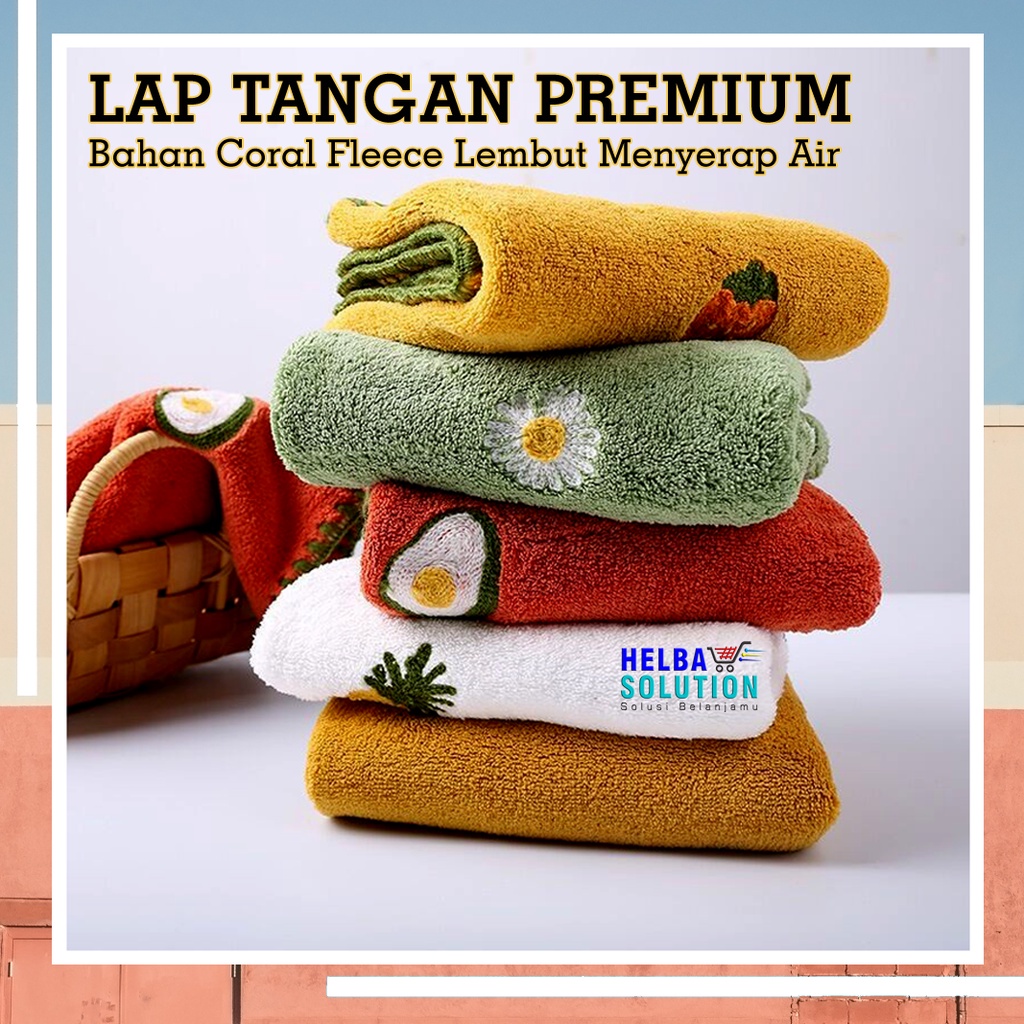 Kain Lap Tangan Premium Serbet Lembut 30x30Cm HAND TOWEL Handuk Kecil Coral Fleece