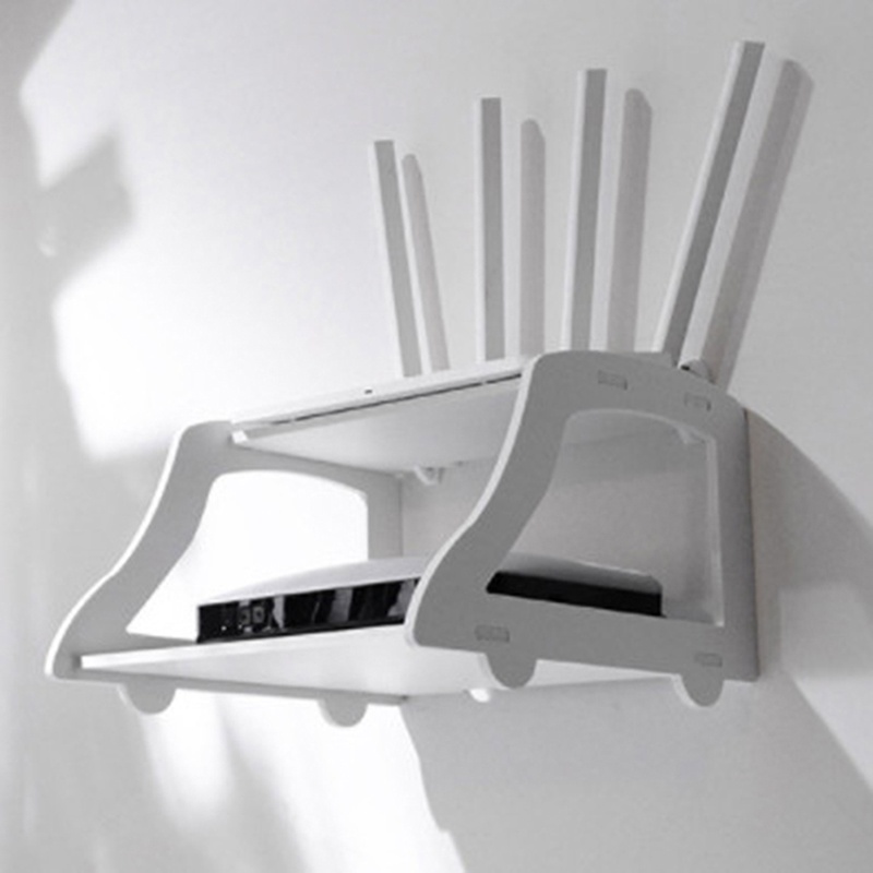 (LUCKID) Rak Penyimpanan Router Wifi Model Tempel Dinding