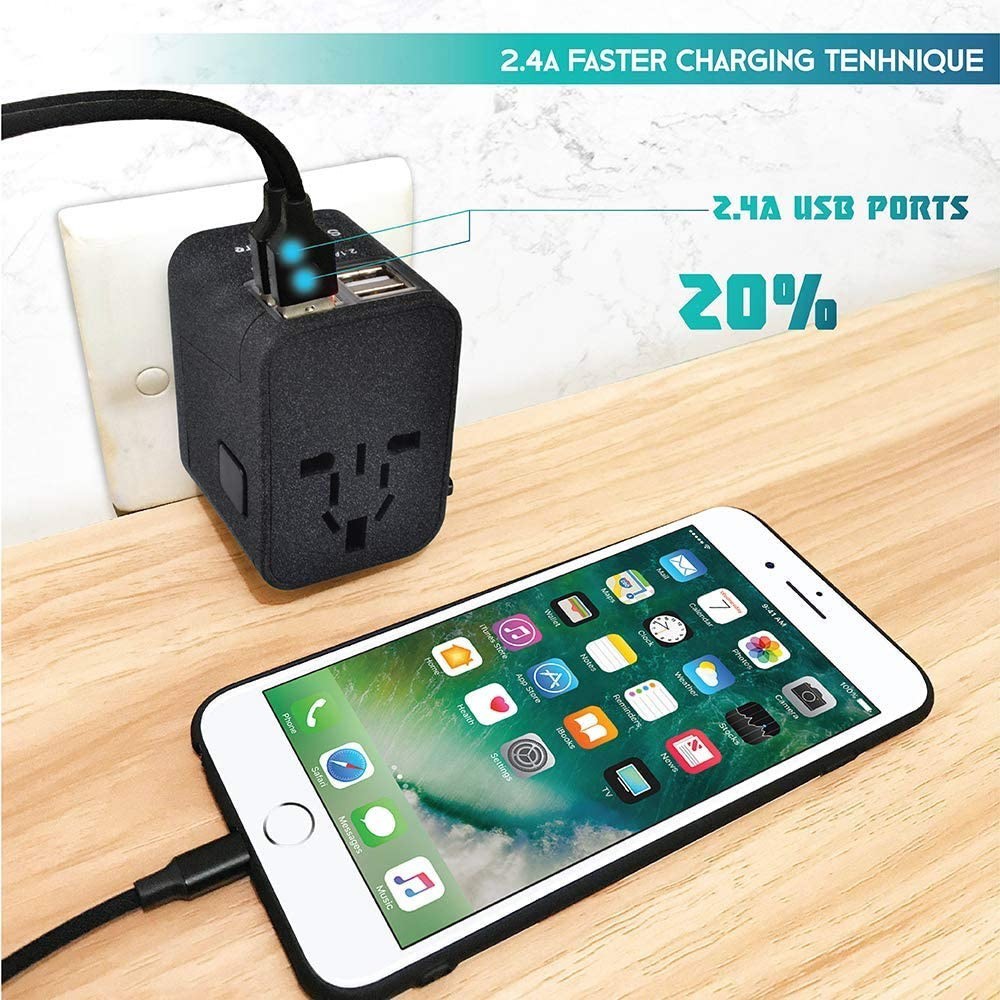 Universal Travel Adapter Plug - 4 USB Port 3.5A Max Total Output