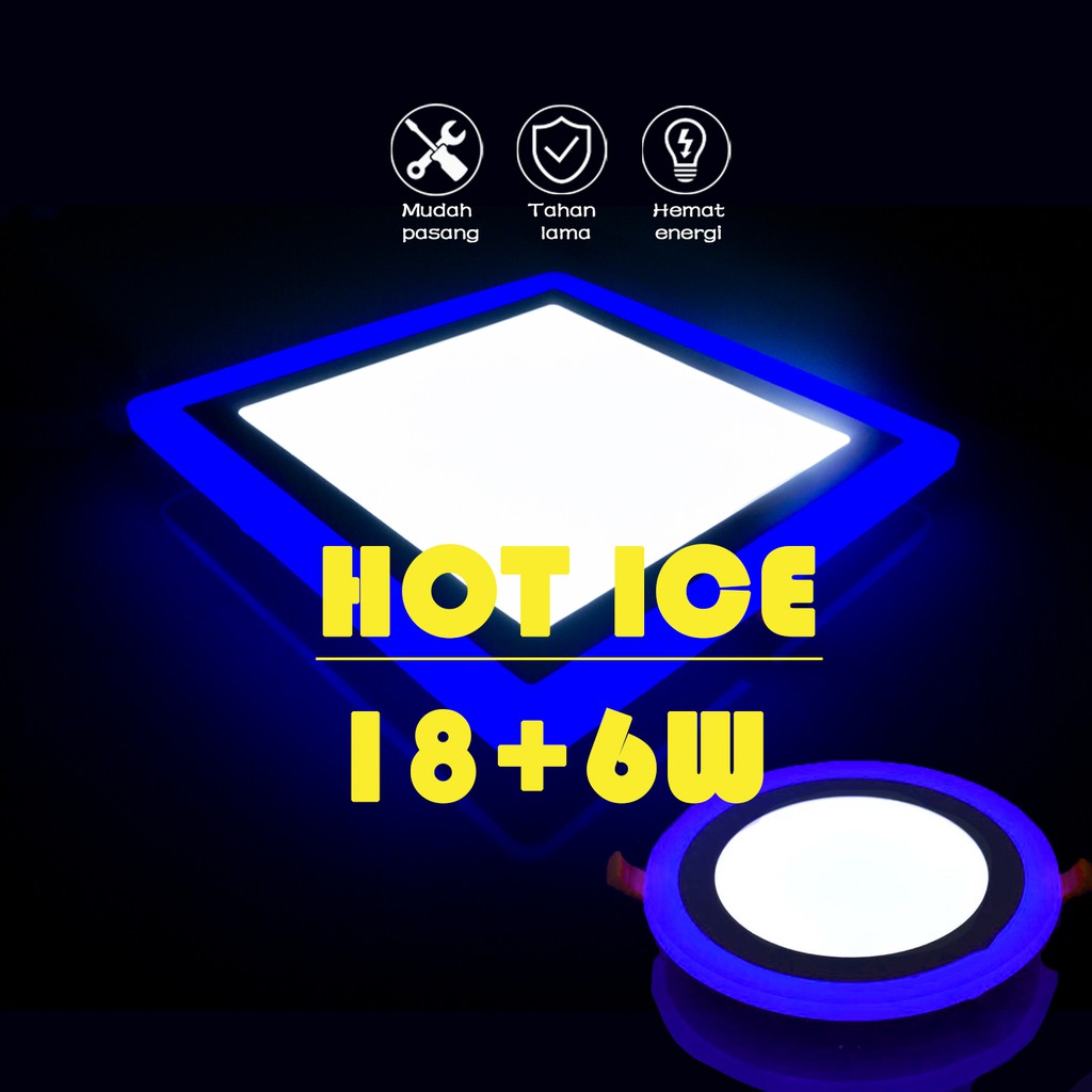 Lampu Downlight Lampu led panel led panel bulat Downlight SNI 18+6w 18w dua warna 2 warna