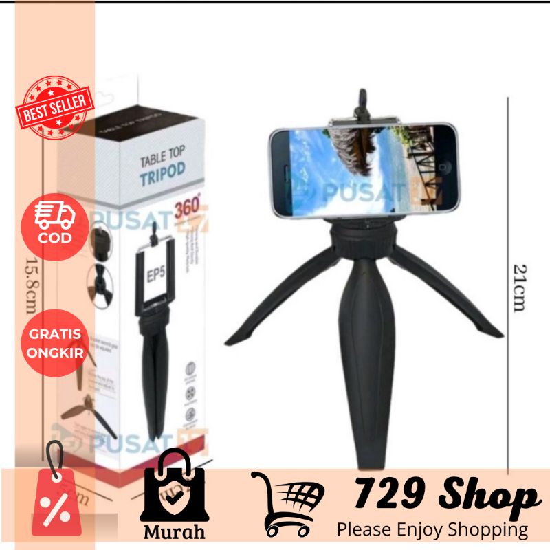 STAND HP PHONE HOLDER STABILITAS 360 DERAJAT UNIVERSAL TRIPOD HANPHONE ADJUSTABLE