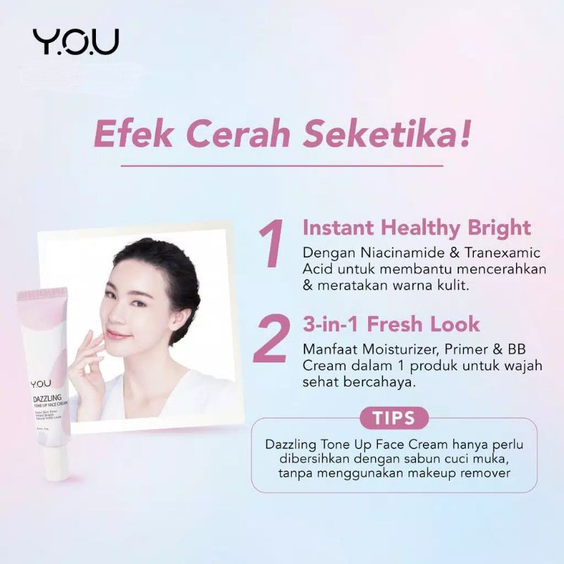 Kosmetik You Dazzling Tone Up Face Cream / Krim Wajah 20gr