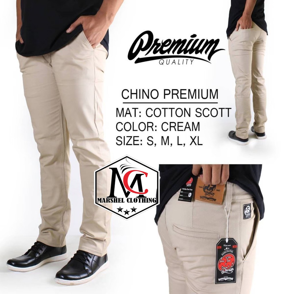 RCL - CELANA CHINO RR SKINY HITAM PANJANG BAHAN COTTON SCOTT PREMIUM - CELANA CHINO RR DENIM BANDUNG S.M.L.XL