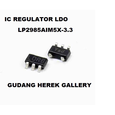 IC REGULATOR LDO 3,3 VOLT LP2985AIM5X-3.3 15 A LORB SOT23-5