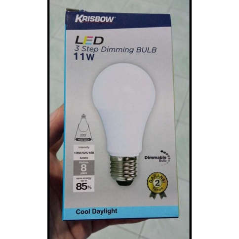 Krisbow bohlam lampu led dimmable 3 step 9watt,11watt