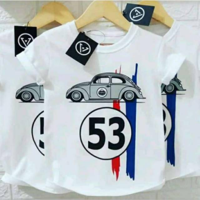 Baju Anak Laki Laki Mobil Pw Putih  Kualitas Bahan Distro Termurah - bahan adem - anak umur 1-8 Tahun