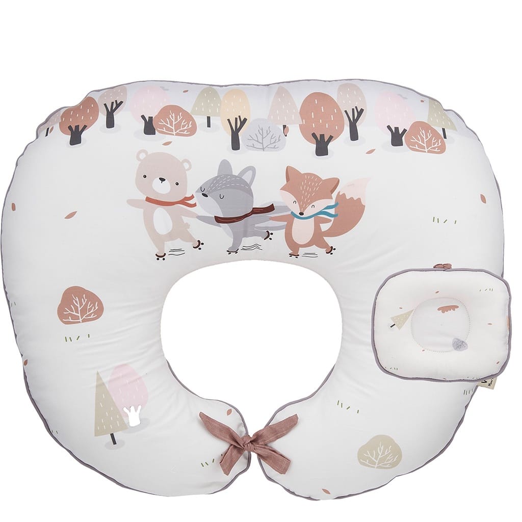 Vee &amp; Mee Nursing Pillow Bantal Menyusui Anti Bakteri + Free Bantal Lengan Raccoon &amp; Friends Series  - VMB 2050