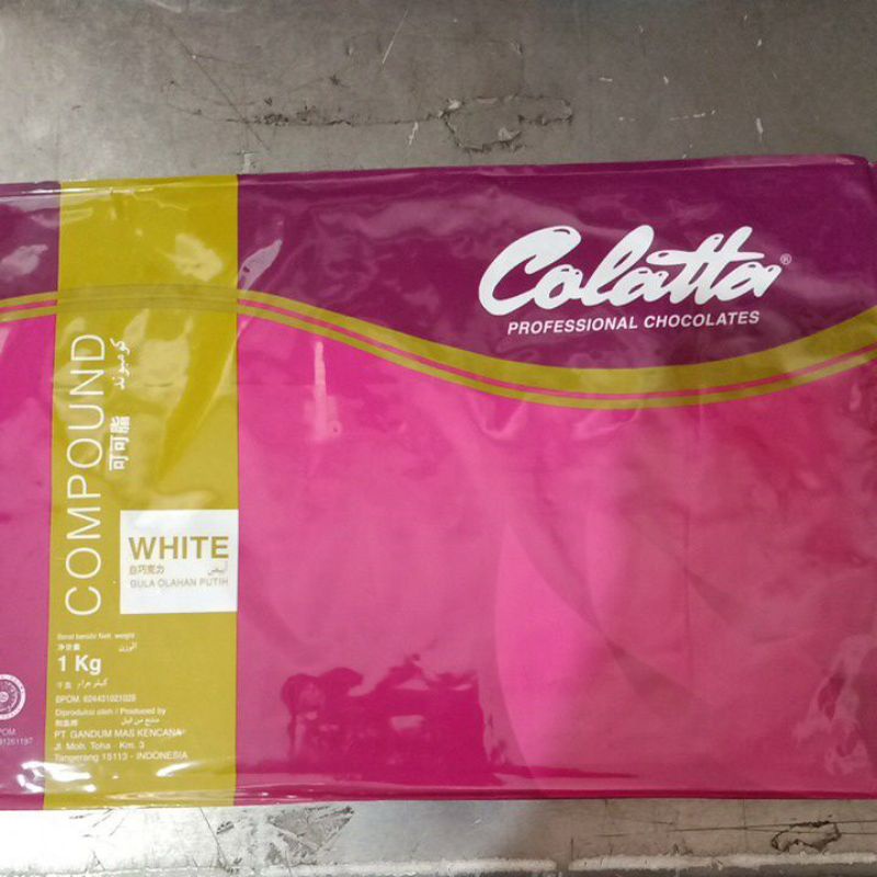 

COLATTA WHITE BLOK 1KG, COKLAT BLOK WHITE KOMPOUND YG BISA DI PARUT, DILUMERKAN UNTUK KUE KERING DLL