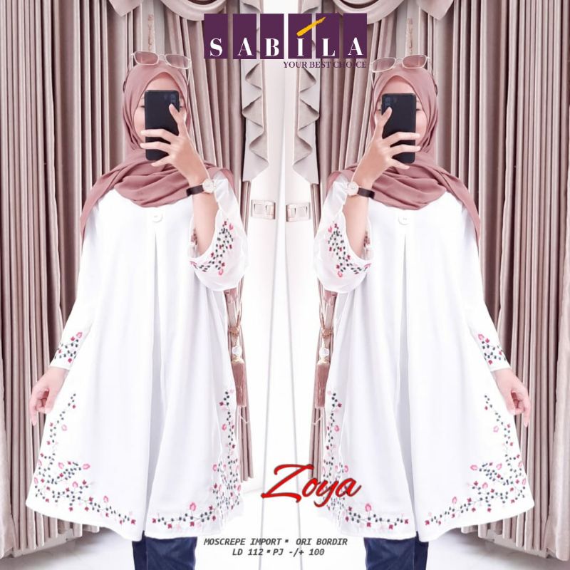 TASYA TUNIK PUTIH JUMBO LD 118 - 140 XXXL BORDIR BUSUI // BAJU KERJA WANITA // ATASAN WANITA MUSLIMA