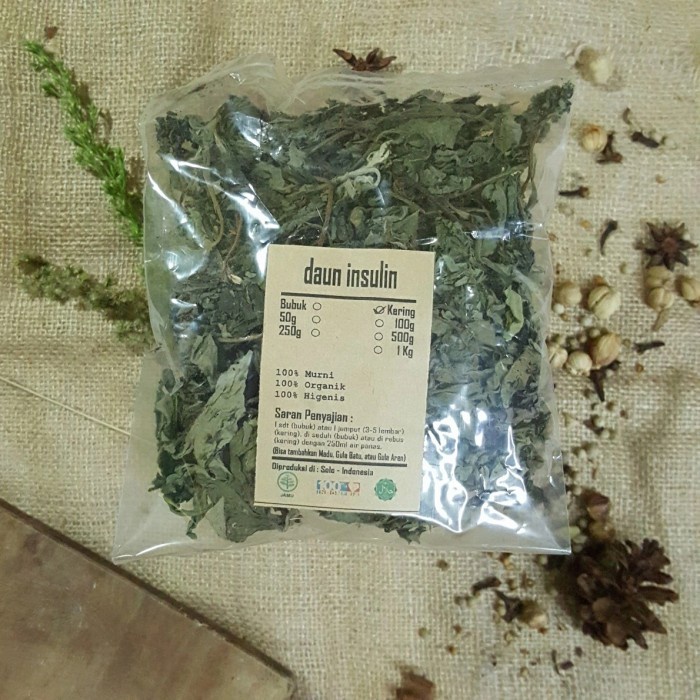 

DAUN INSULIN KERING 250 GRAM - Smallanthus Sonchifolius - MURNI