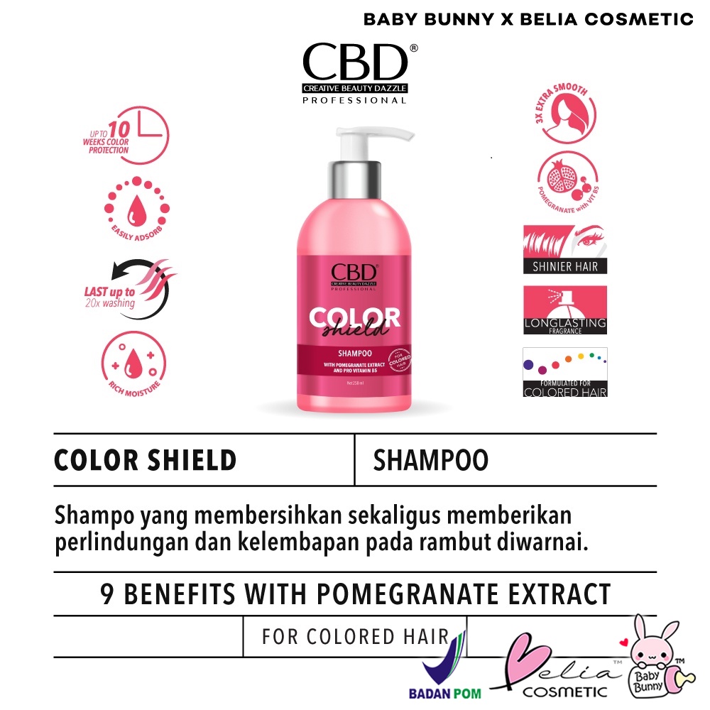 ❤ BELIA ❤ CBD Professional Hair Treatment Color Shield | Keratin Pro | Shampo | Conditioner | Hair Mask | Hair Vitamin Spray | BPOM