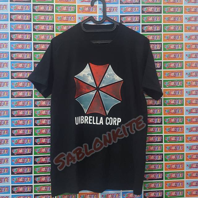 KAOS BAJU SABLON POLYFLEX  UMBRELLA CORP RESIDENT EVIL COMBED 30S