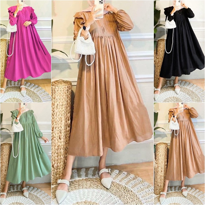 Baju Bju Bsju Gamis Games Gmis Dres Dress Wanita Cewe Cewek Cwek Perempuan Gamis Polos Jumbo Murah W