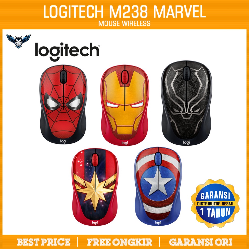 Mouse Wireless Logitech M238 MARVEL Collection - Garansi Resmi 1 Tahun