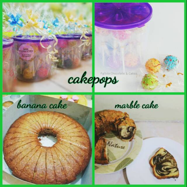 

Cakepop , banana cake , marble cake . Free kartu lebaran