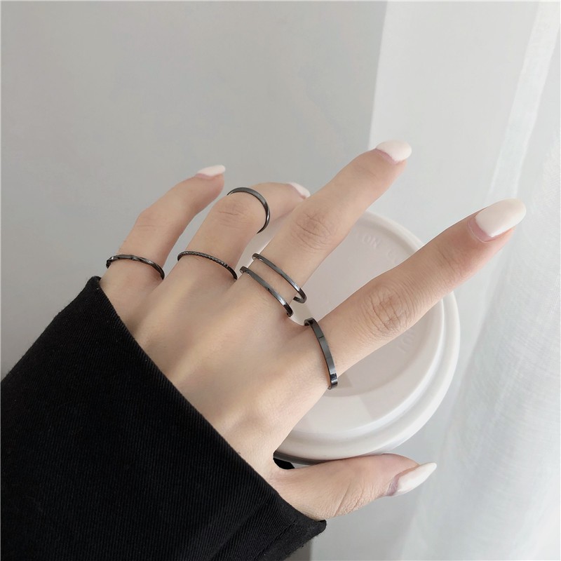 Set Cincin Jari Telunjuk Gaya Jepang Korea Untuk Wanita