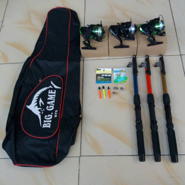 3 Set Pancing AUDREY/COSTA Kekuatan 1-4 Kg+tas 75cm