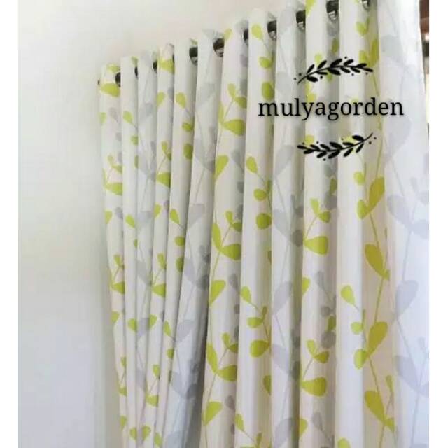 Gorden pintu gorden jendela 12 lubang bunga kecil blackout