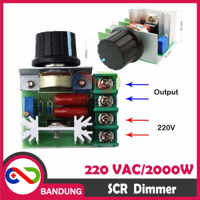 SCR 220 VAC 2000W DIMMER SPEED CONTROLLER MOTOR LAMPU