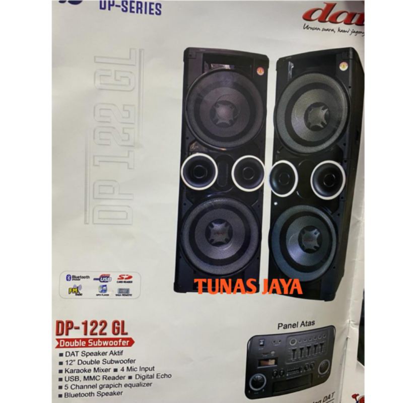 SPEAKER AKTIF DOUBLE SUBWOOFER 2 X 12 INCH DAT DP122GL DAT122 GL DAT 122 GL