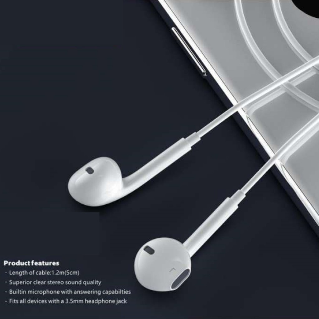 Earphone T154 stereo bass music telfon headset mic