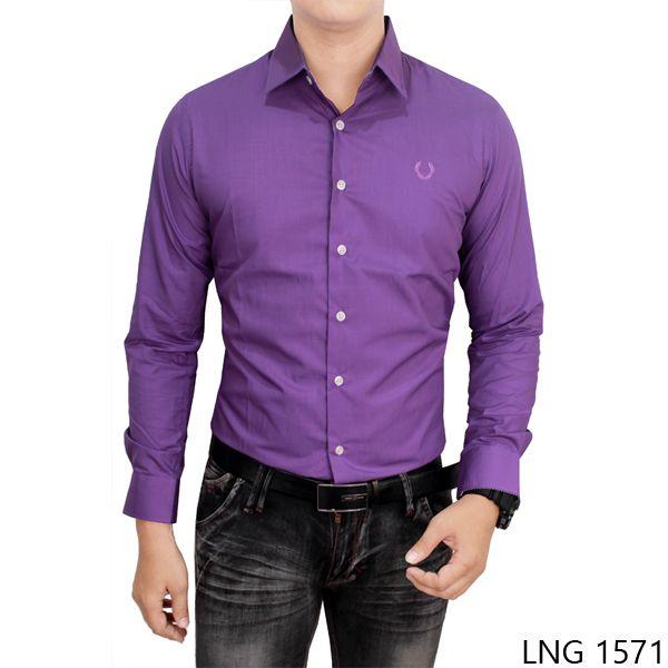 Formal Shirt For Mens Katun Ungu LNG 1571